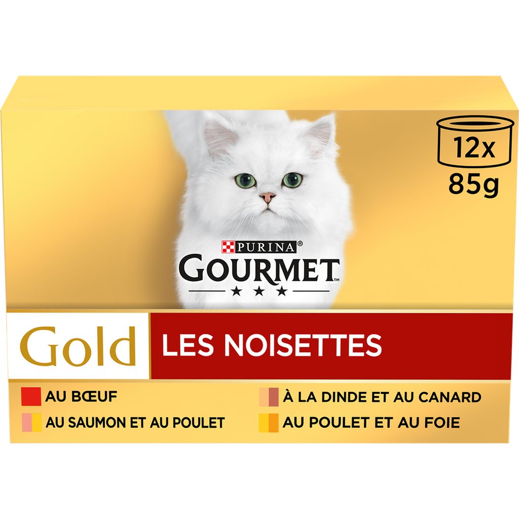 GOURMET Gold Pâtée pour chat assortiment viandes et poissons 12 x 85 g