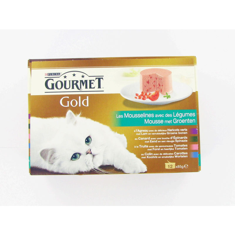 Gourmet Pâtée Pour Chat Légumes Viande Poissons : Les 12 Boites De 85 G