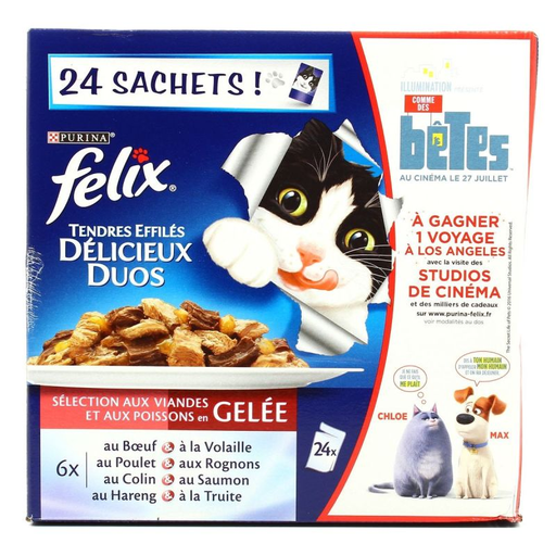 [7613033048661] FELIX Comida Húmeda para Gatos Délicieux Duos En Gelatina 24x100g