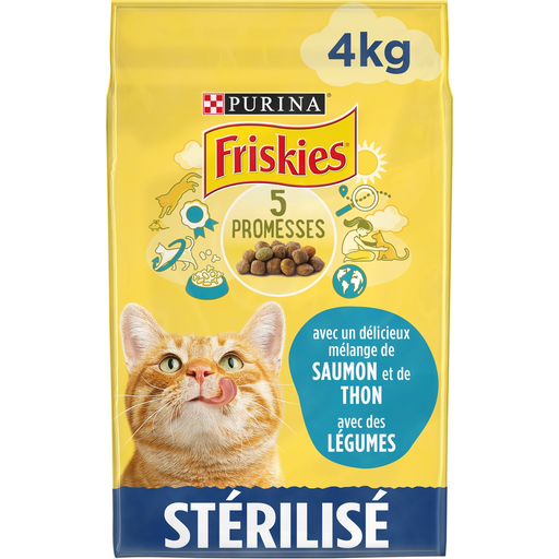 [7613033146411] FRISKIES Dry Cat Food Sterilised Salmon, Tuna & Vegetables 4 kg
