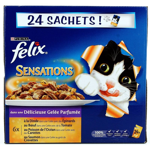 [7613033558061] FELIX Comida Húmeda para Gatos Filetitos en Gelatina Carne y Pescado 24x100g