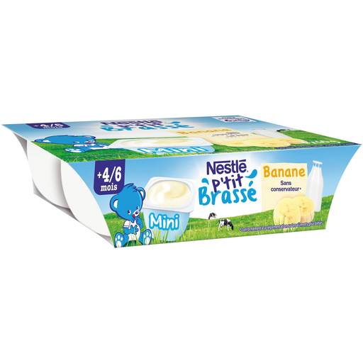 [7613033561542] NESTLE P'TIT BRASSE Baby Dessert banana, 6 pots of 60 g