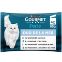 GOURMET Cat Food Adult Shredded Salmon Pollock Sardine Tuna Perle Duos 4x85g