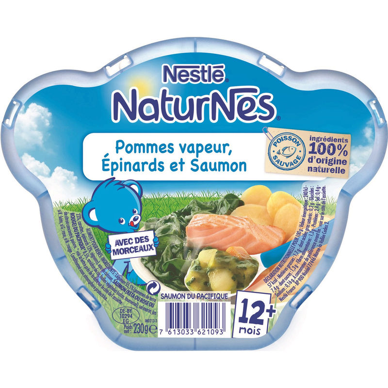 Nestle 230G Naturnes Pdt/Epinard/Smn