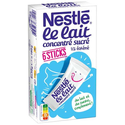 [7613033635410] NESTLE Leite condensado açucarado meio-gordo 6 sticks de 30 g