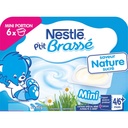 Nestlé P'Tit Brassé Desserts Bébé 4/6 Mois, Nature Sucré : Les 6 Pots De 60 G