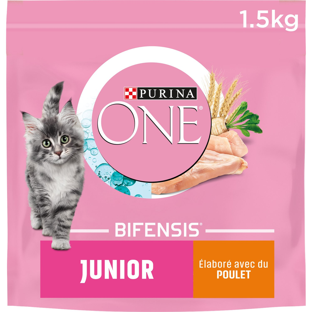 Purina One Dual Nature Croquettes Poulet Céréales Pour Chaton : Le Sac De 1,5 Kg