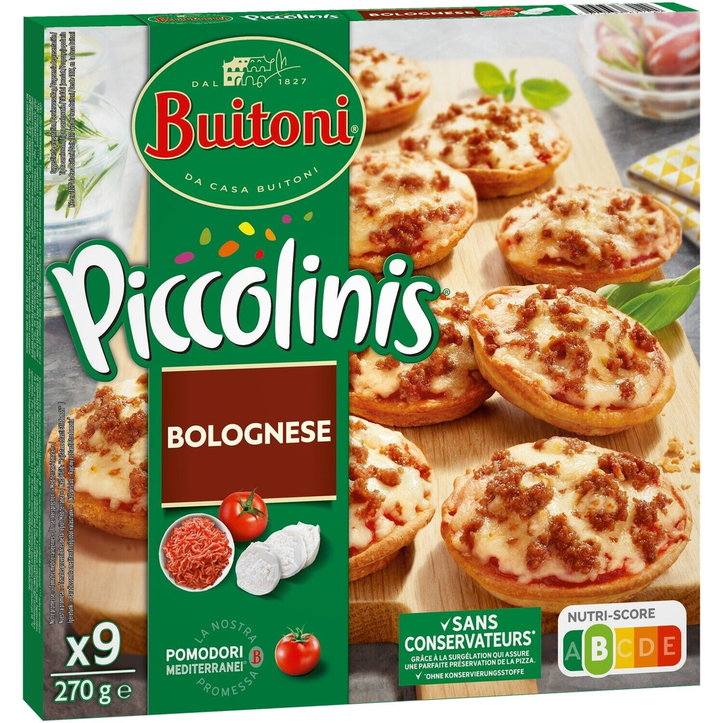 BUITONI Mini pizzas bolognese Piccolinis 9 x 30 g