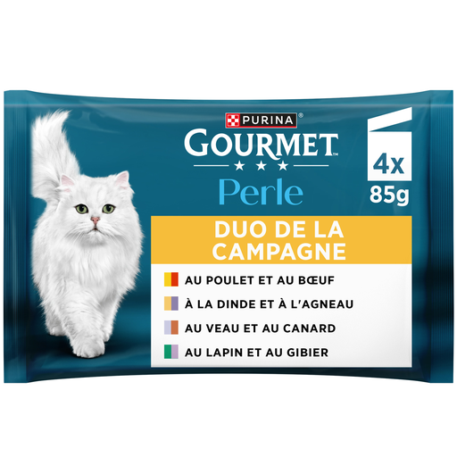 [7613033683923] GOURMET Purina Perle Duo Country Meat Cat Food 4 x 85 g