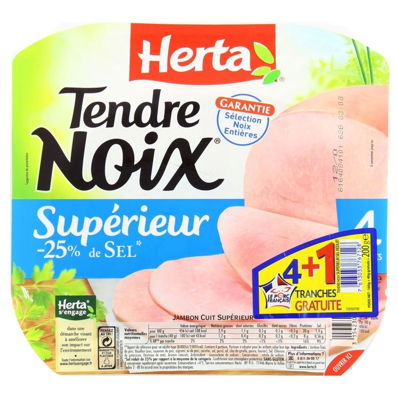 HERTA Fiambre Novo Sal Reduzido 4 Fatias