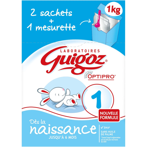 [7613034090089] GUIGOZ Leite para bebé em pó 1ª idade 2 saquetas de 500 g