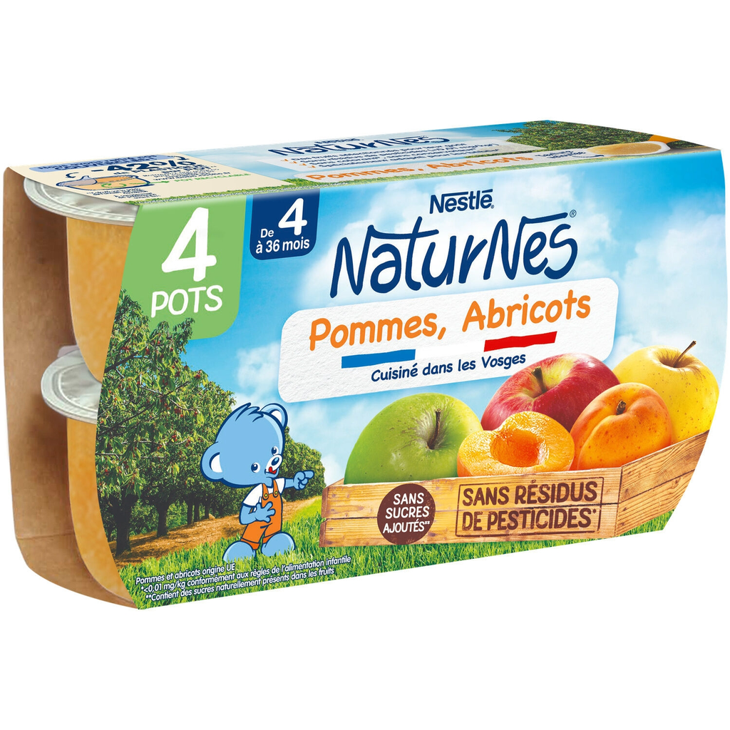 NATURNES Baby Fruit Puree Apple Apricot 4x130g
