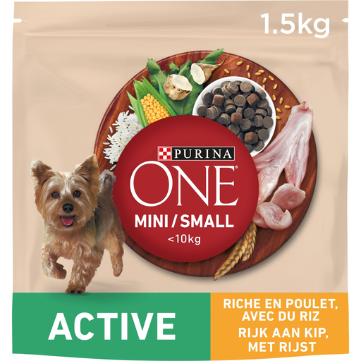 [7613034146502] PURINA ONE MINI Active Rico en Pollo, Con Arroz 1,5 kg
