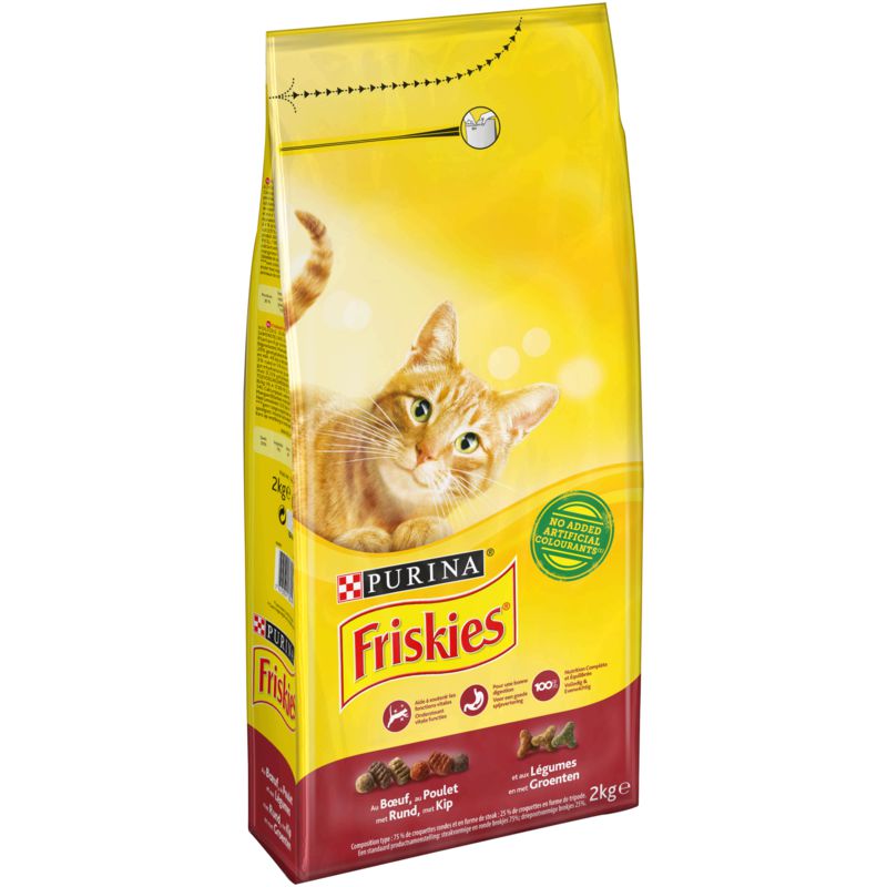 Friskies Croquettes Chats Au Boeuf/Poulet Et Légumes : Le Sac De 2 Kg