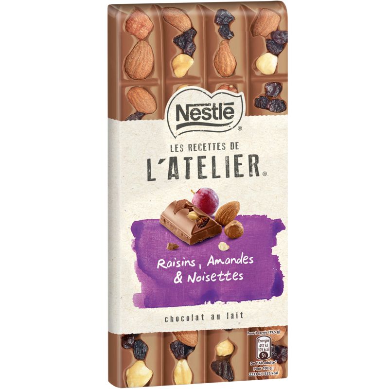 Nestle Chocolat Lait Raisins Noisettes Amandes Nestlé 195G