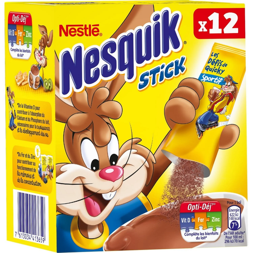 [7613034413659] NESQUIK Chocolate en polvo en sticks individuales 12 sticks de 13,5 g