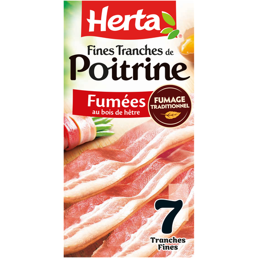 [7613034423146] HERTA Smoked bacon slices 7 slices 100 g