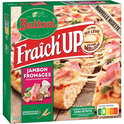 [7613034437952] BUITONI Pizza Jamón y Queso Fraîch'Up 600 g