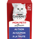 GOURMET PURINA® MON PETIT Intense, Atum, Truta, Salmão 6x50g