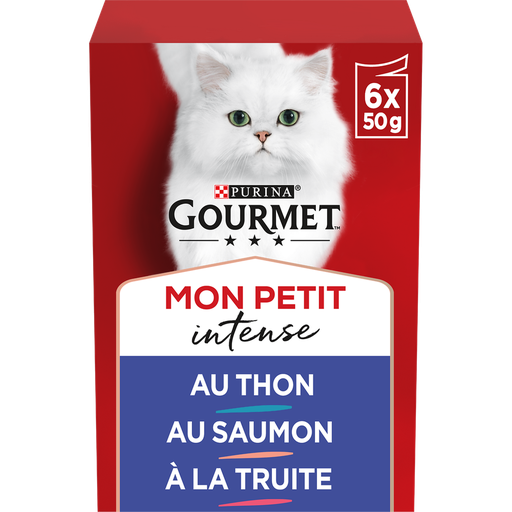 [7613034452481] GOURMET PURINA® MON PETIT Intense, Tuna, Trout, Salmon 6x50g