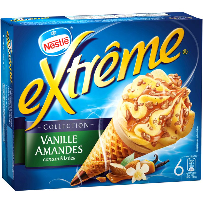 Nestle 720Ml 6 Cornets Extreme Vanille/Amande/Caramel