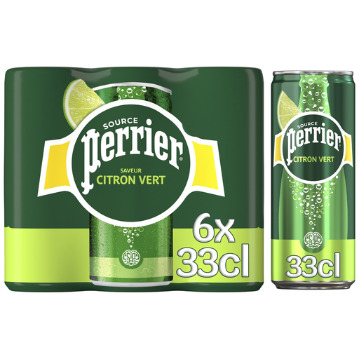 [7613034580566] PERRIER Sparkling water with lime flavor 6 x 33 cl