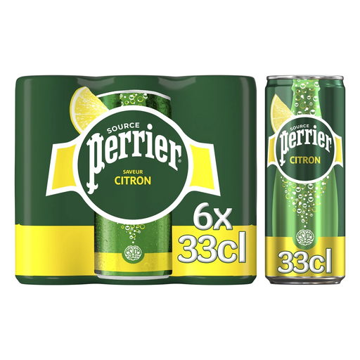 [7613034580603] PERRIER Sparkling Flavoured Water Lemon Slim 6 x 33 cl