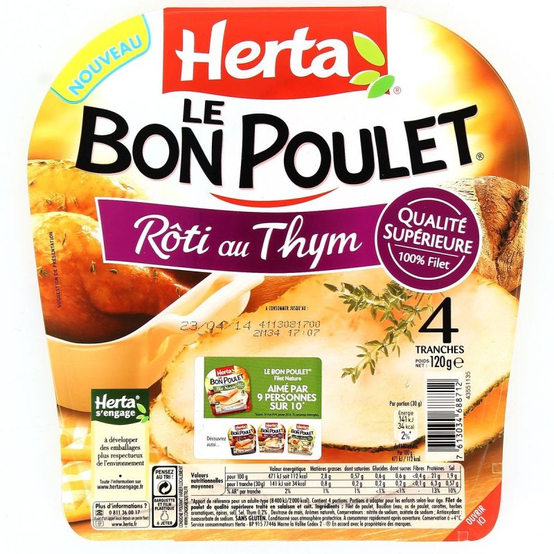 HERTA Chicken breast with thyme 120g