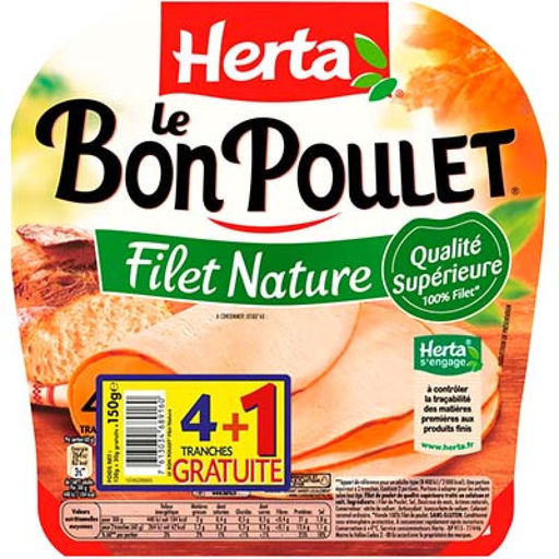 [7613034689160] HERTA Bon Poulet Nature Chicken Breast 150 g