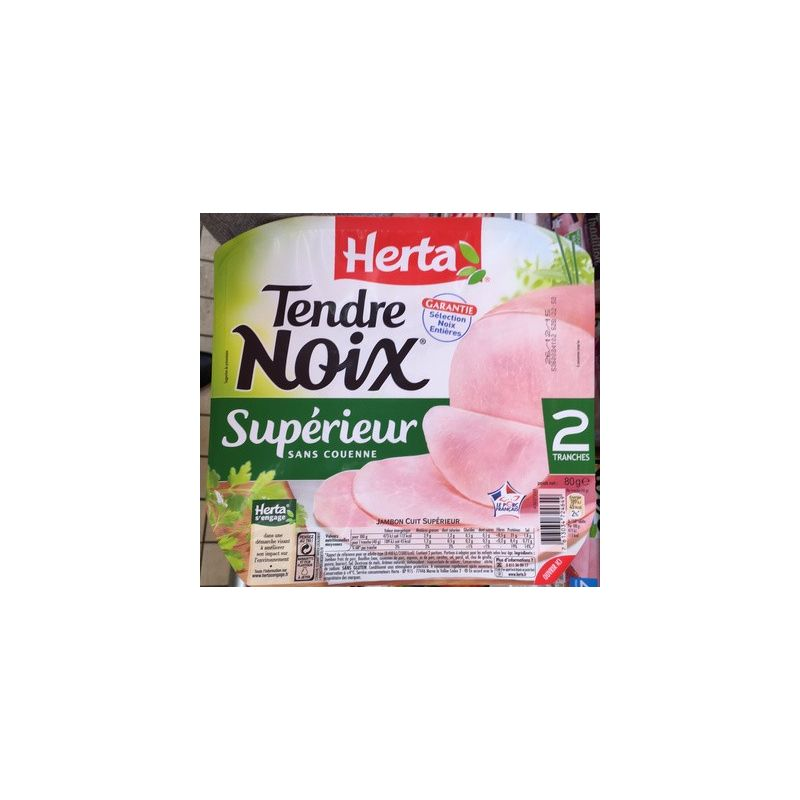 HERTA Jambon Cuit Supérieur Tendre Noix 80 g