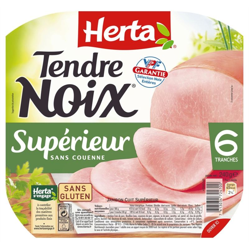 HERTA Superior Cooked Ham Tendre Noix 240 g