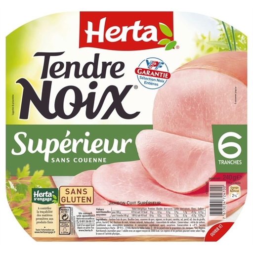 [7613034724700] HERTA Fiambre Cozido Superior Tendre Noix 240 g