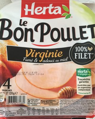 HERTA Le Bon Poulet Peito de frango fumado com mel 120 g