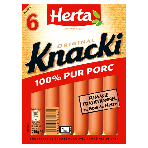 [7613034897503] KNACKI Original Strasbourg Sausages Herta 210 g