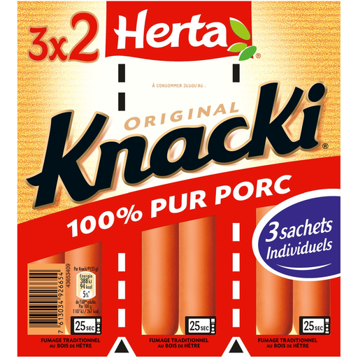 [7613034926654] KNACKI Salsichas 100% porco 210 g