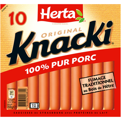 [7613034926814] KNACKI Strasbourg Sausages Original HERTA 350 g