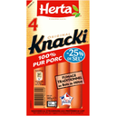 KNACKI Saucisses 100% pur porc sel réduit 140 g