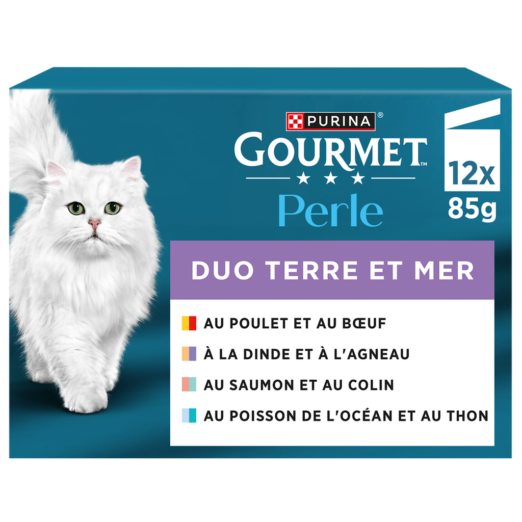 GOURMET Cat Food Duos of Sea and Meat Perle PURINA 12x85g