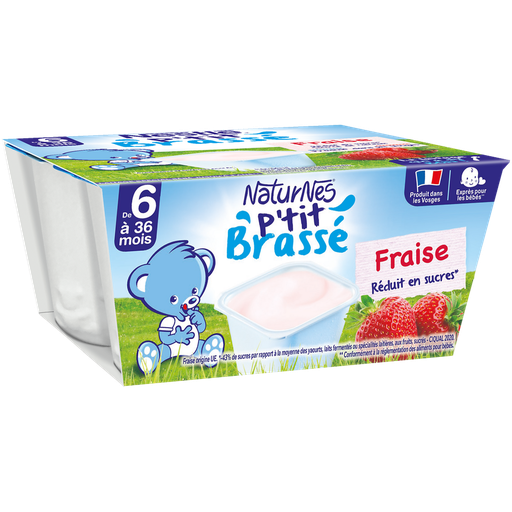 [7613035009240] NESTLE NATURNES Petit brassé strawberry dairy dessert 4x100g