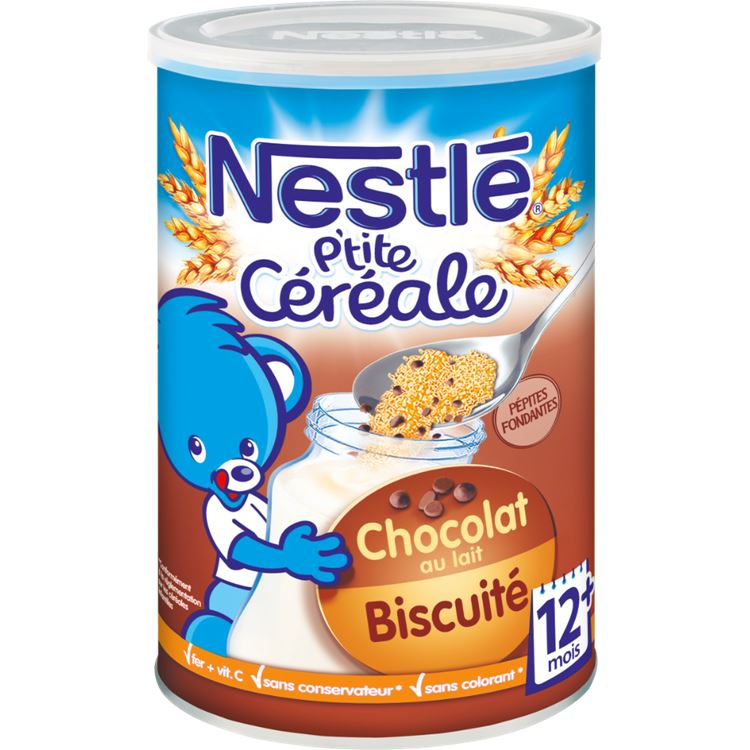 Nestlé Céréales Bébé 12 Mois Chocolat Au Lait Biscuité P'Tite Céréale : La Boite De 400G