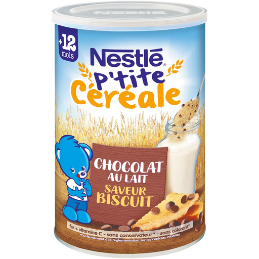 [7613035035249] NESTLE Cereais para bebé 12+ meses chocolate de leite bolacha P'tite Céréale 400 g