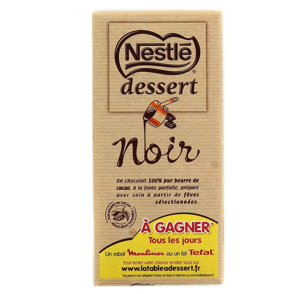 Nestlé Dessert Chocolat Noir : La Tablette De 205 G