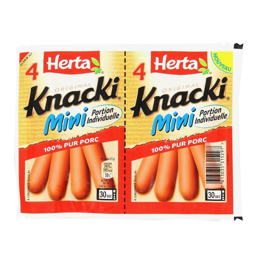 [7613035315297] HERTA Knacki Mini Original Smoked Pork Sausages 144 g