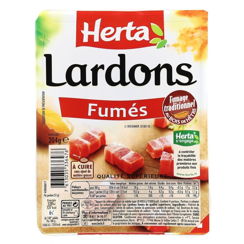 HERTA Lardons Ahumados 204 g