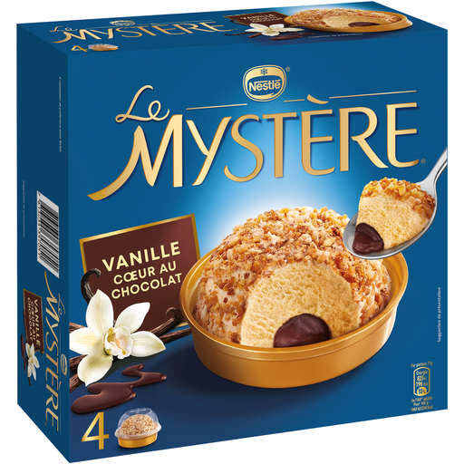 [7613035357051] NESTLE Mystère Glace vanille cœur chocolat 4 mystères 308g