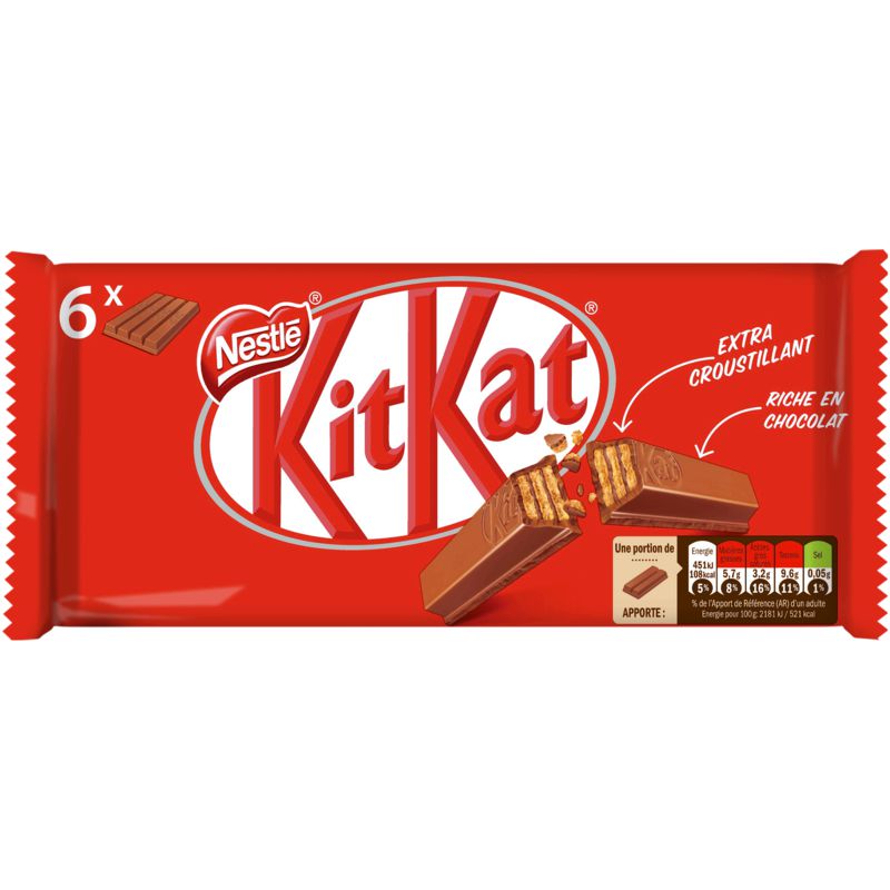 Nestlé Kit Kat Barres Chocolatées : Les 6 De 41,5 G - 249G