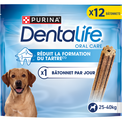 [7613035379770] DENTALIFE Purina Snacks para perro de raza grande higiene bucodental 12 barritas 426 g