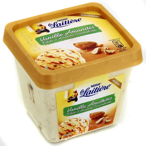 [7613035457041] LA LAITIERE Gelado de Baunilha e Amêndoas 430 g
