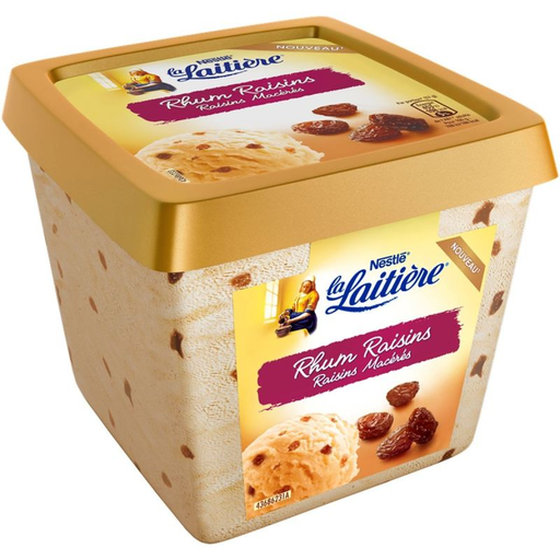 [7613035457164] LA LAITIERE Gelado Rum Passas 430 g