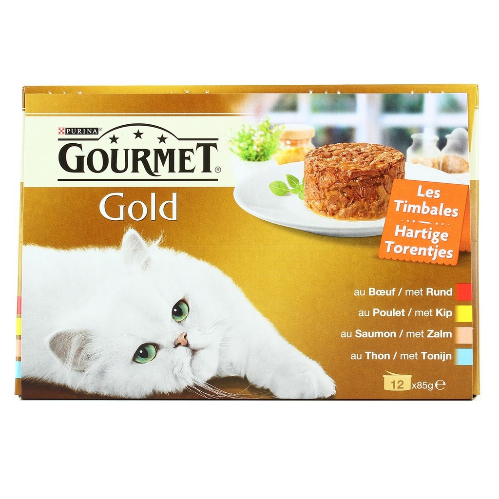 Gourmet Pâtée Pour Chat Les Timbales : Les 12 Boites De 85 G